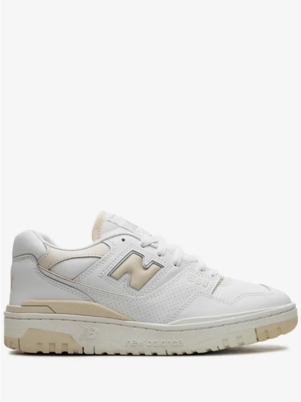 New Balance Women's White & Cream 550 Leather Sneaker